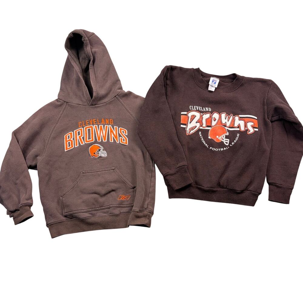 Vintage Cleveland Browns Sweatshirts Youth Sweatshirt Logo 7 Reebok Small 1990s